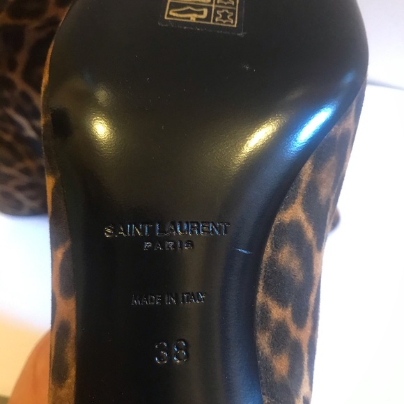 New Saint Laurent Leopard suede boots Size 38 - Picture 6 of 10